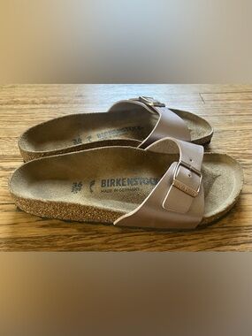 Birkenstock Madrid Sandal Rose Gold Birko Flor 36 Narrow